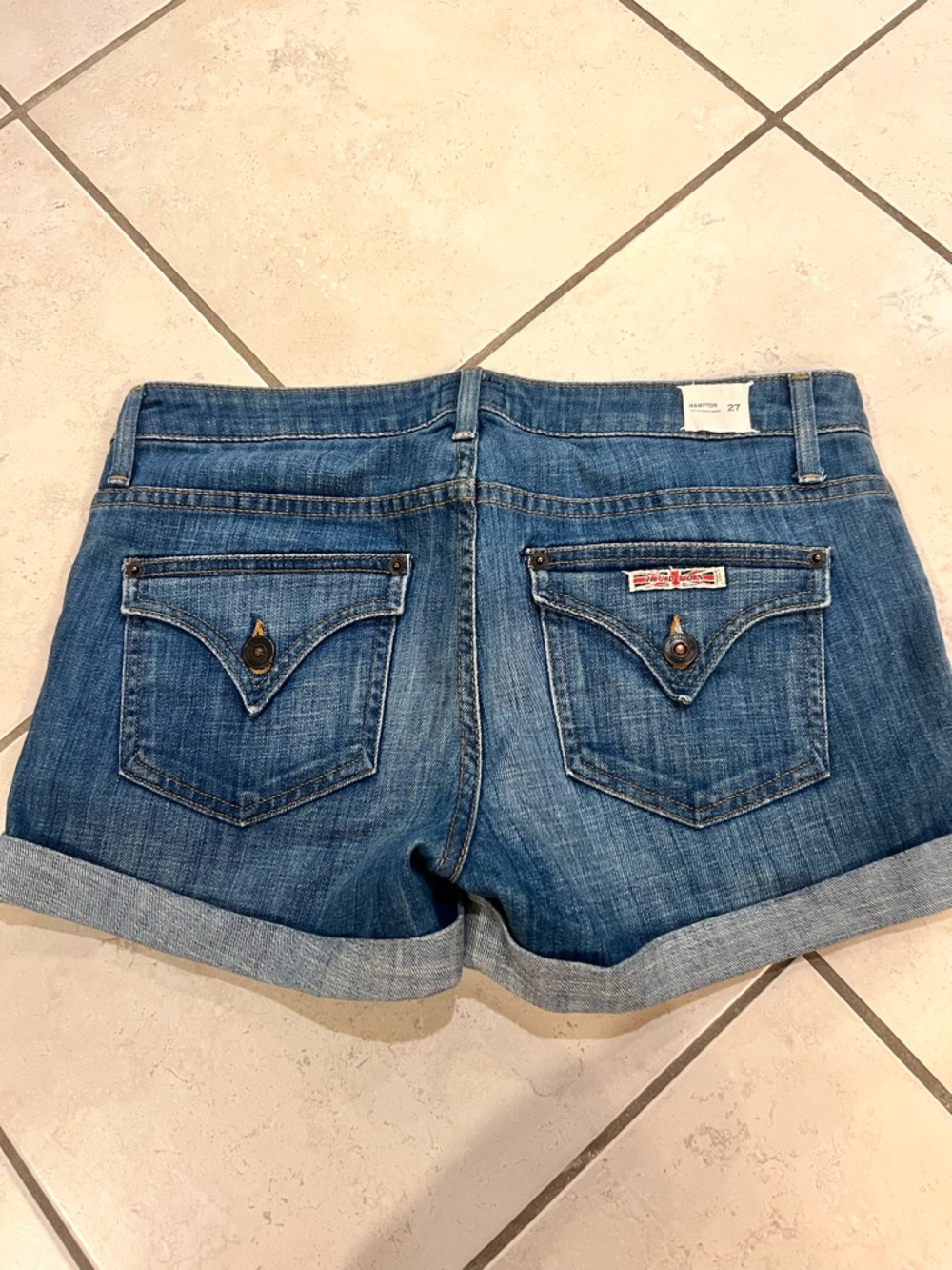 Hudson Hampton Cuffed Denim Shorts in Medium Blue, never worn